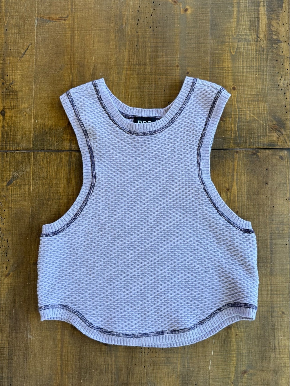 BDG Lavender Textured Tank with Contrast Stitching